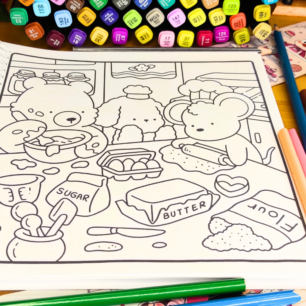 🍪☕ Pause Câline – Cozy Kawaii Coloring Book for Adults 🐾🌸
