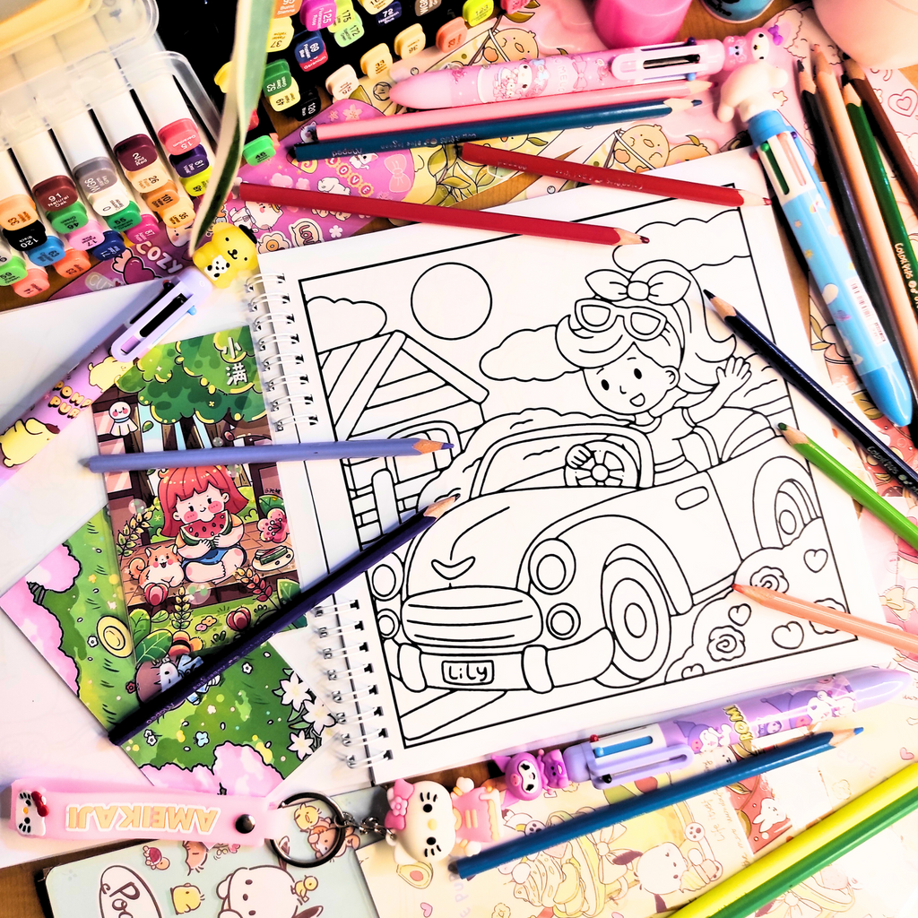 Nostalgic Girl Coloring Book