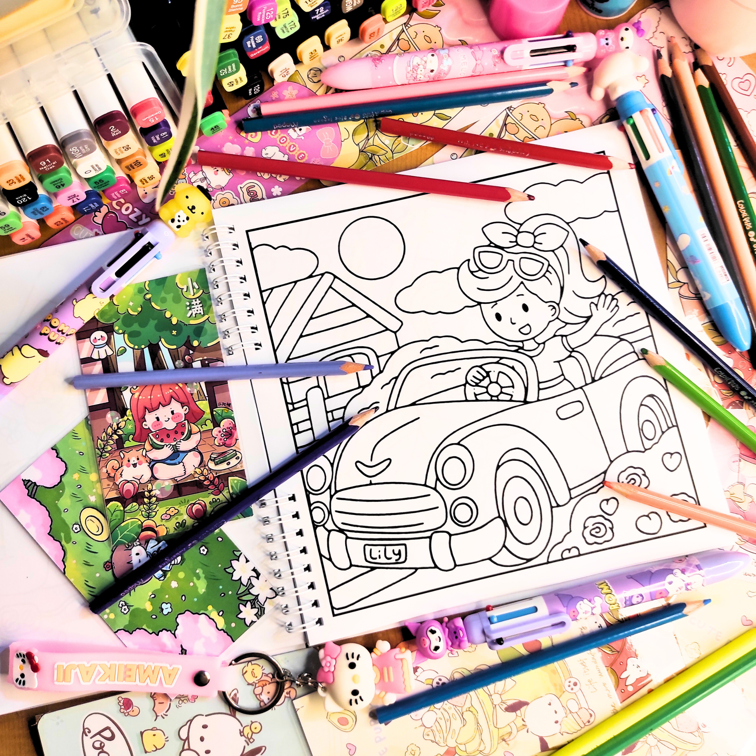 Nostalgic Girl Coloring Book