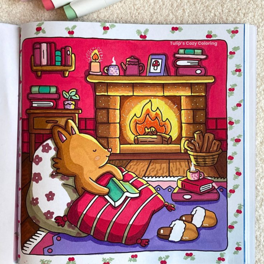 🔥🌸 Au Coin du Feu – Cozy Coloring Book for Adults 🌸🔥
