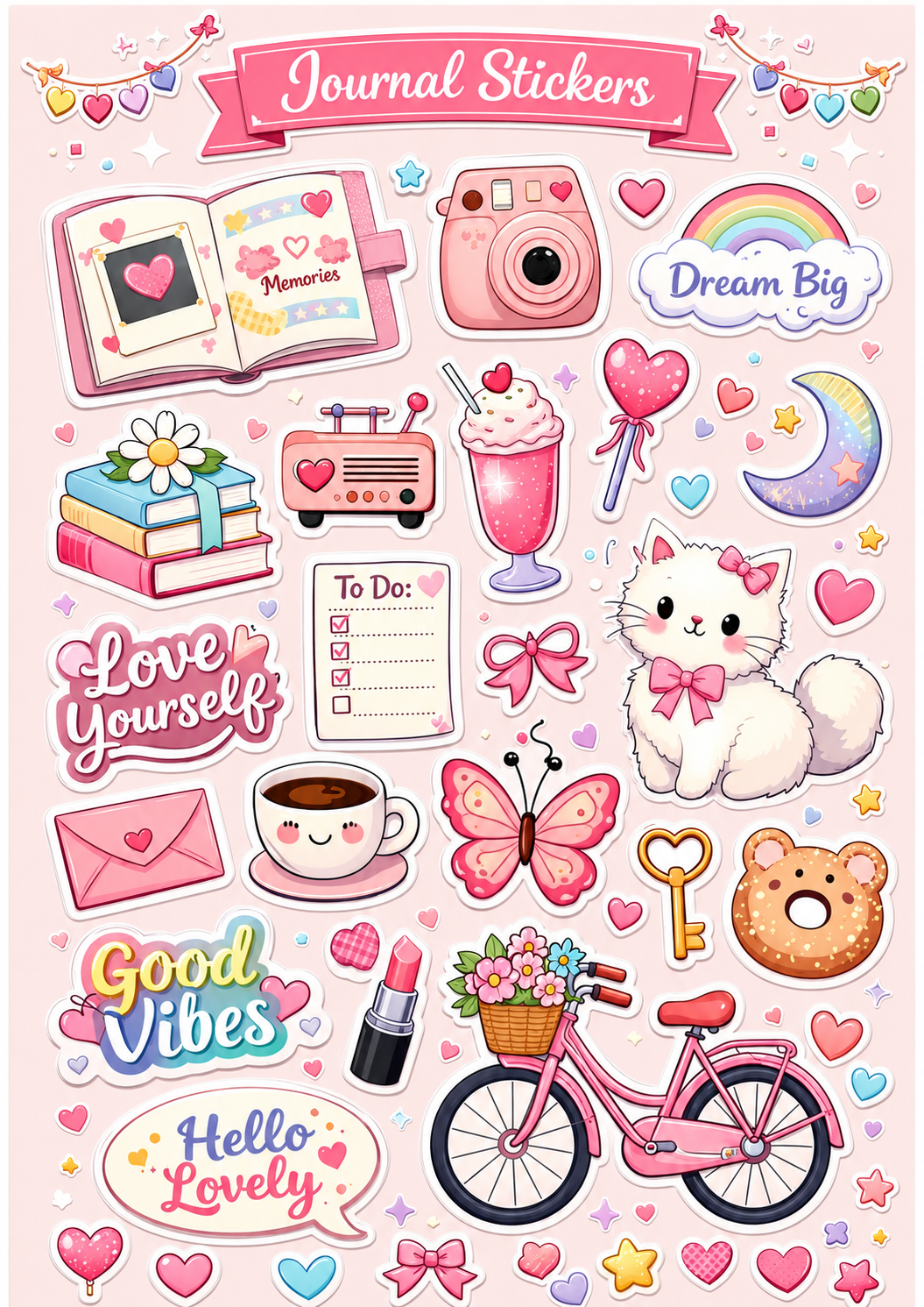 Cute Cozy Kawaii Sticker Sheet