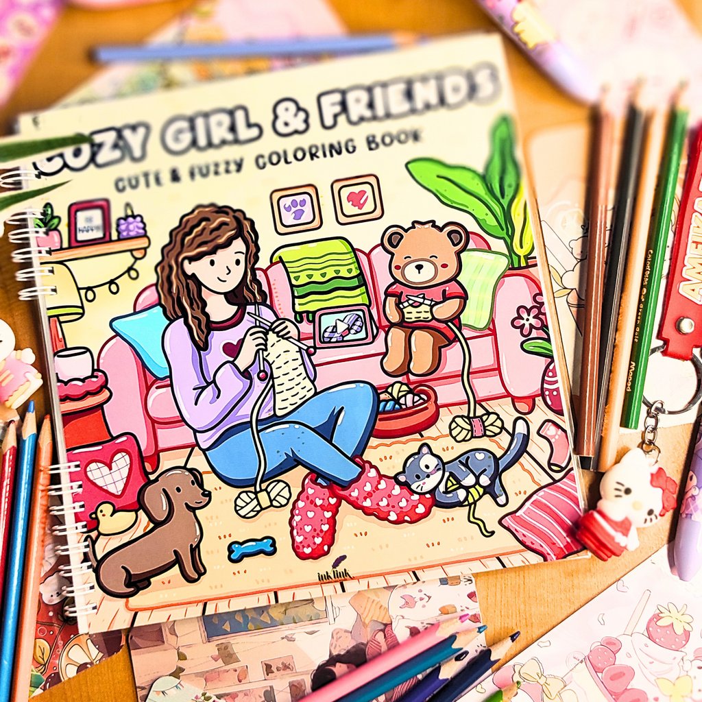 Cozy Girl & Friends cozy coloring book