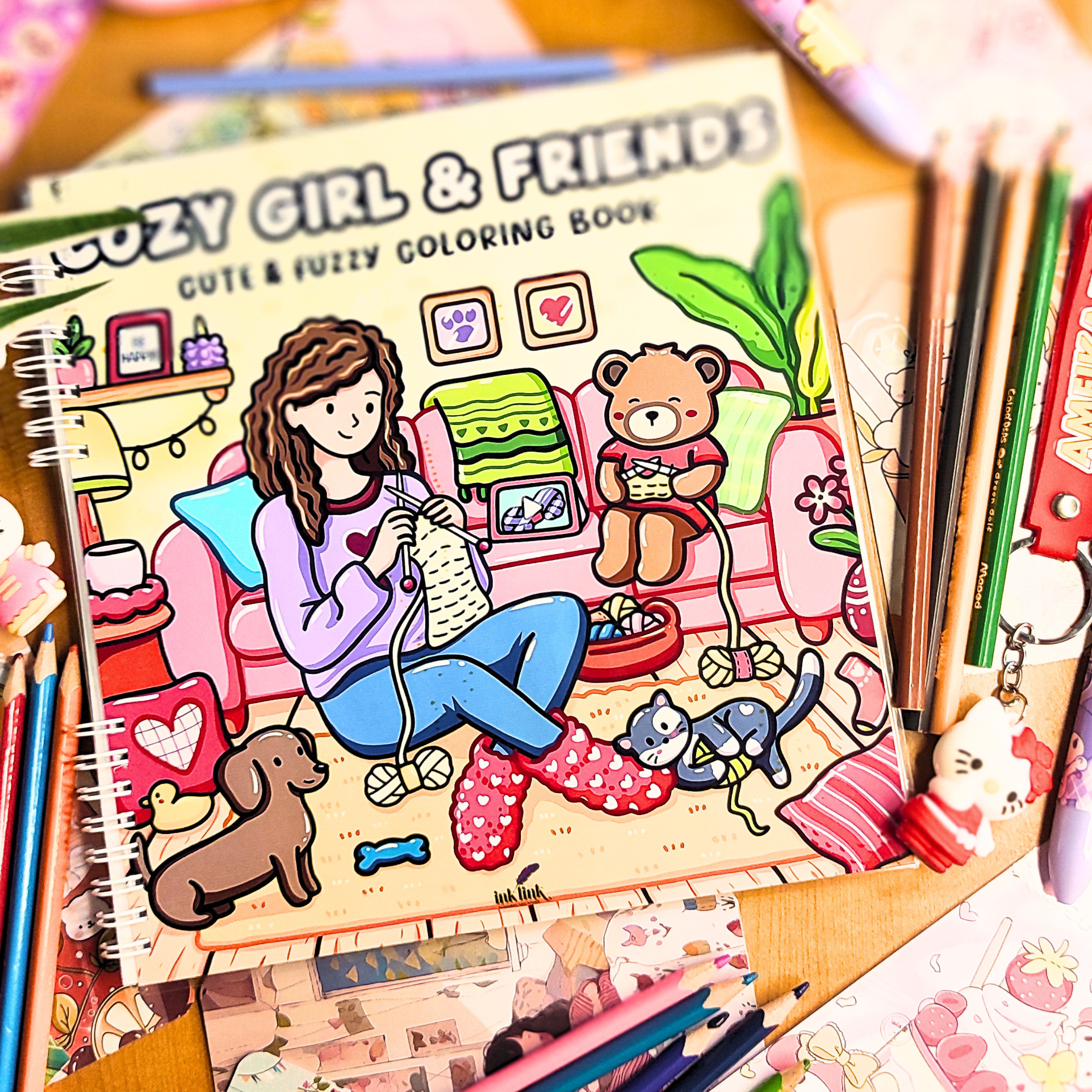 Cozy Girl & Friends cozy coloring book