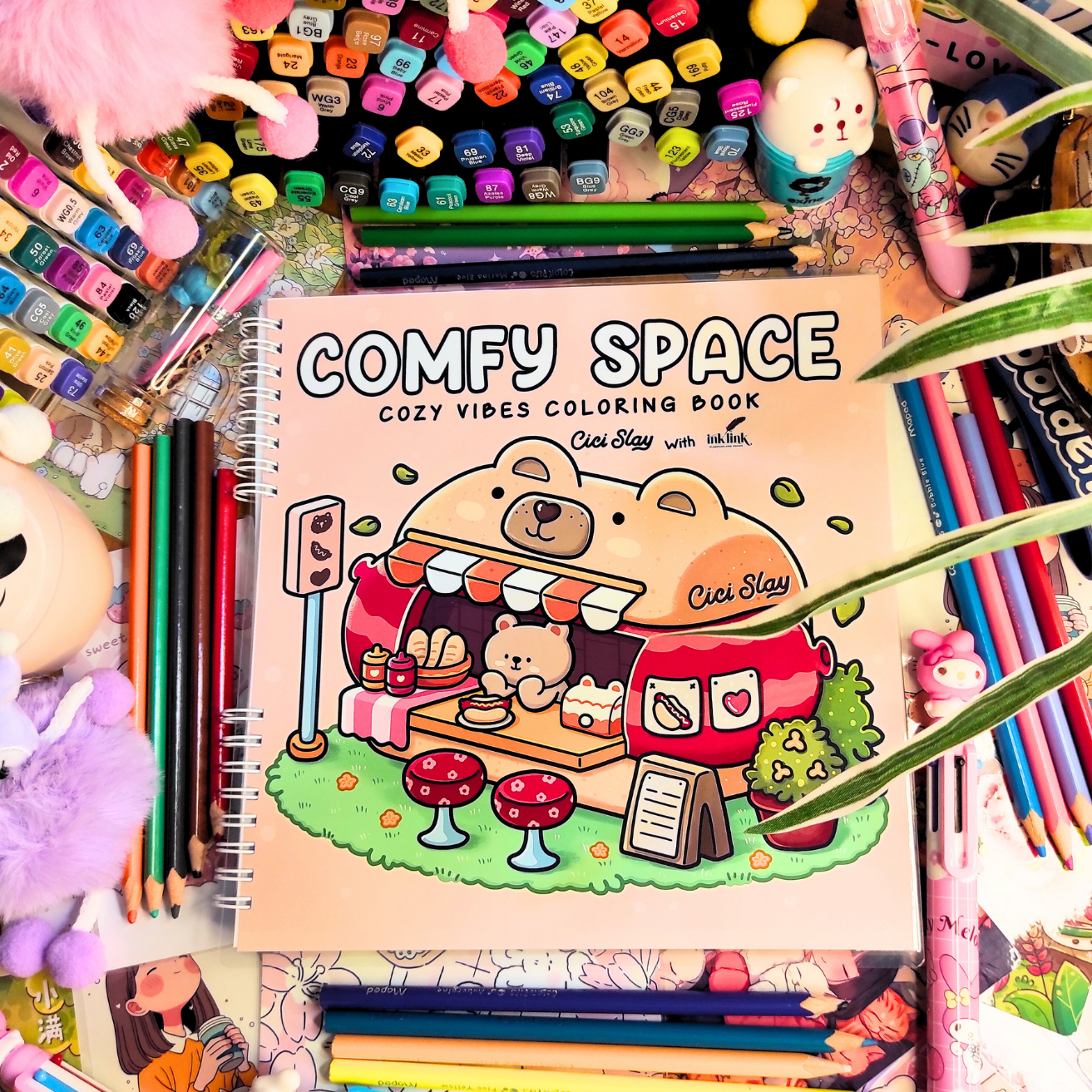 Comfy Spaces Coloring Book