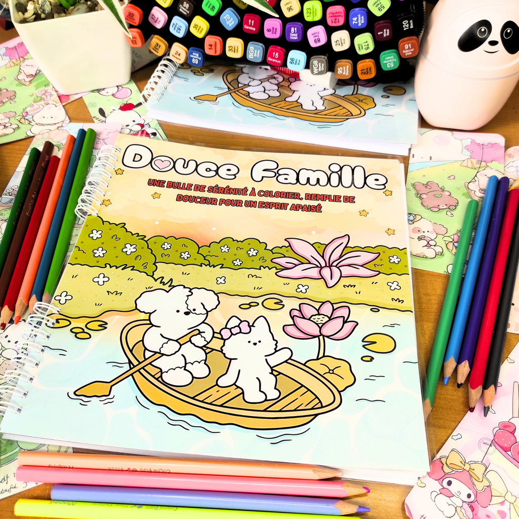 🌸 Douce Famille – A Heartwarming Family Coloring Book 🌸
