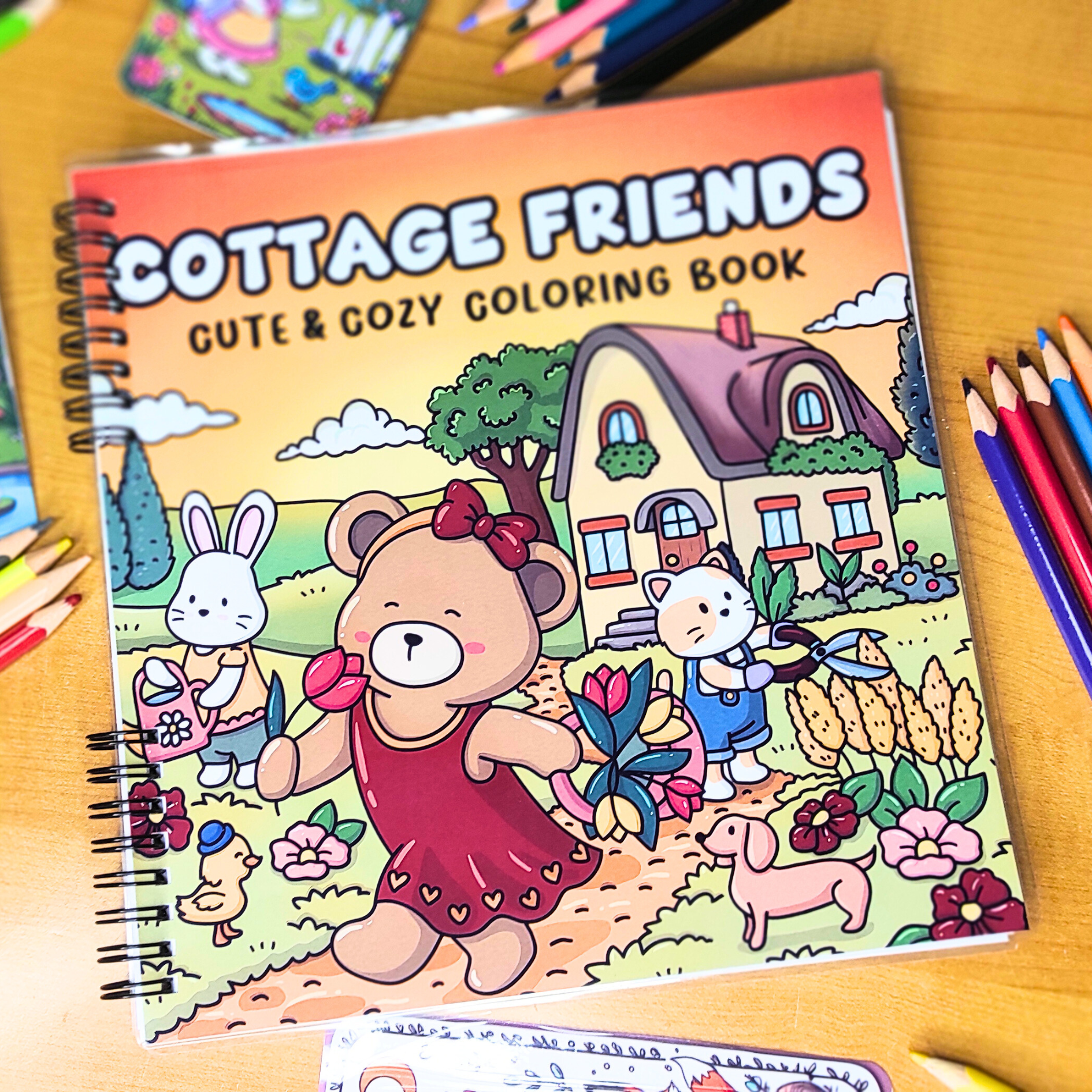 🌸 Cottage Friends – Cozy Coloring Book for Adults 🌸