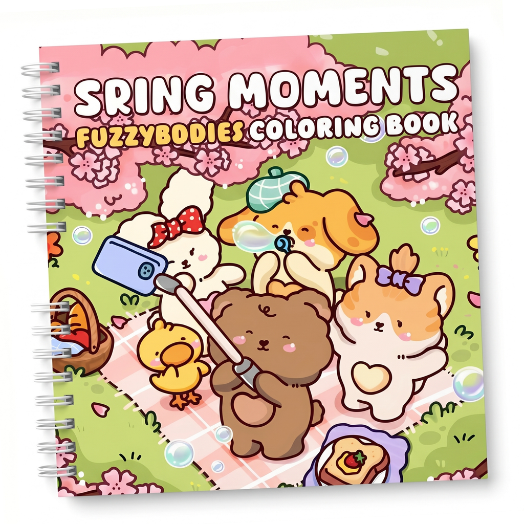 Spring Moments: Fuzzy Buddies Coloring Book