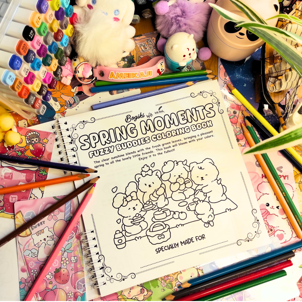 Spring Moments: Fuzzy Buddies Coloring Book