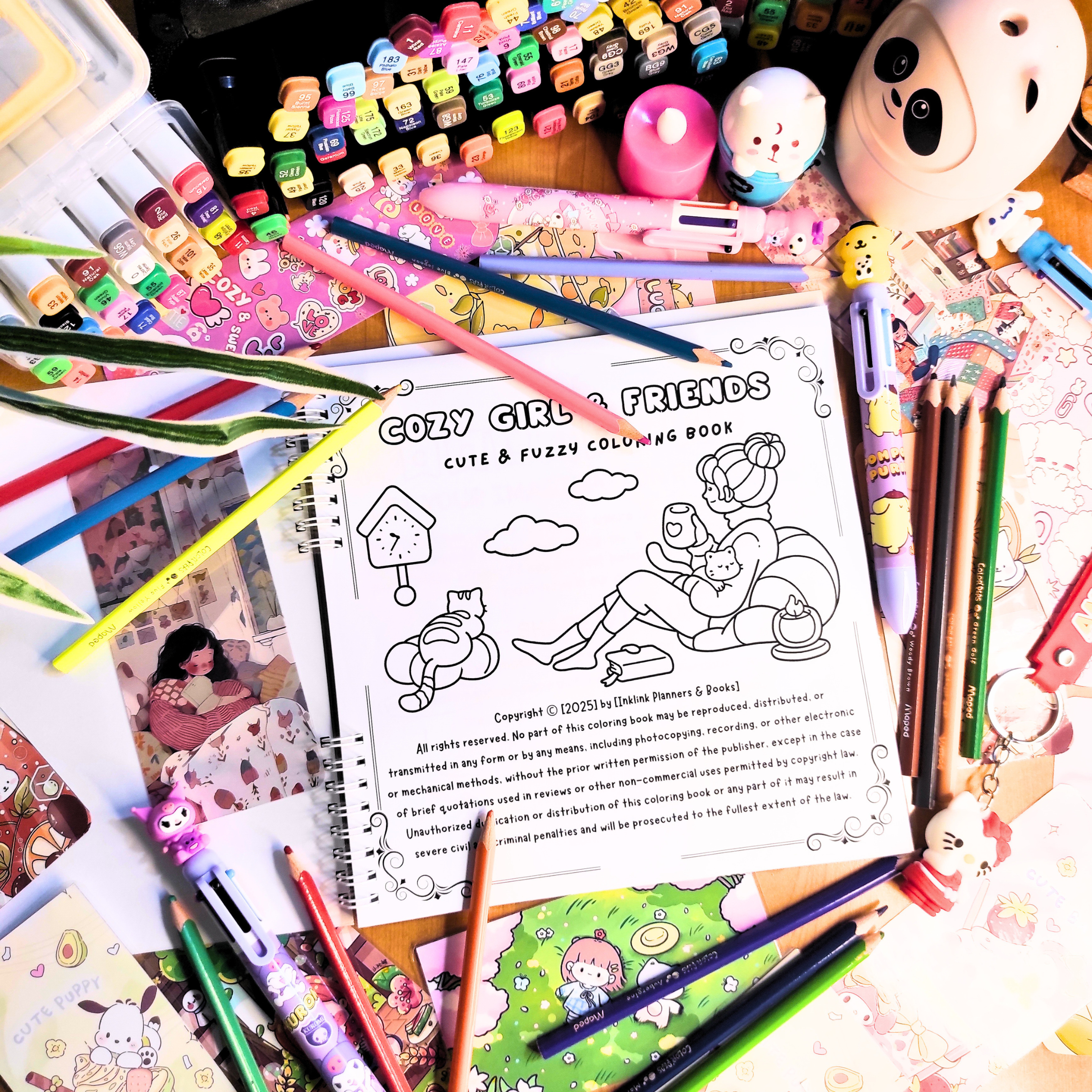Cozy Girl & Friends cozy coloring book