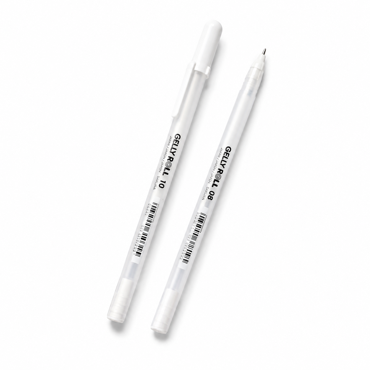 WHITE SAKURA Gelly Roll Gel Pens Highlight Marker for Journaling Art Drawing Classic White Ink Assorted Point Fine Medium Bold