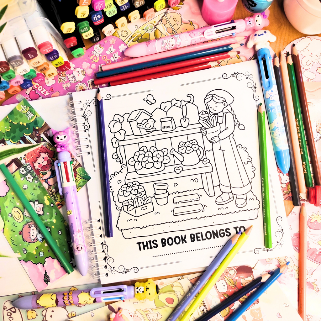 Nostalgic Girl Coloring Book