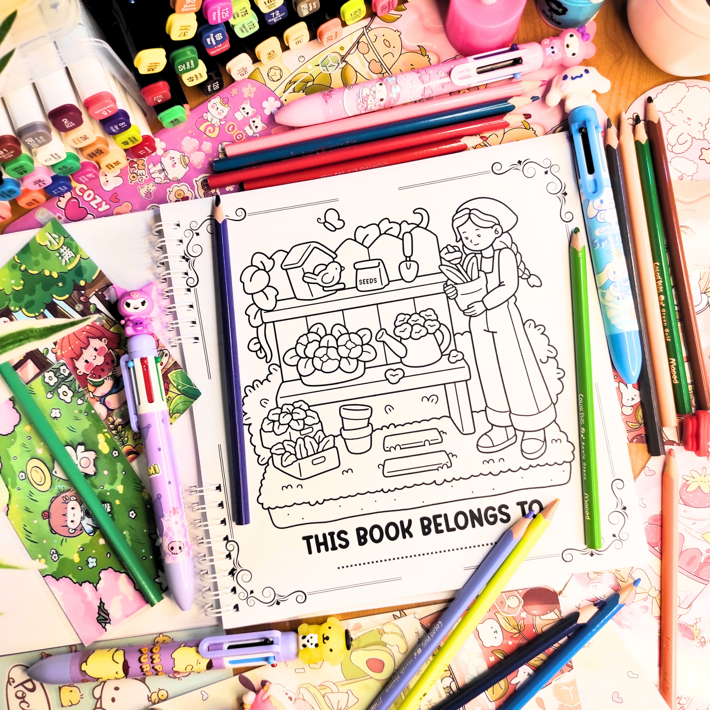 Nostalgic Girl Coloring Book