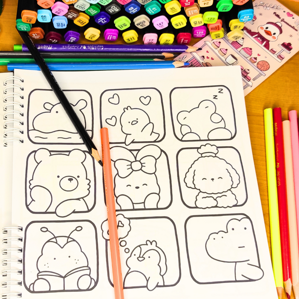 🍪☕ Pause Câline – Cozy Kawaii Coloring Book for Adults 🐾🌸