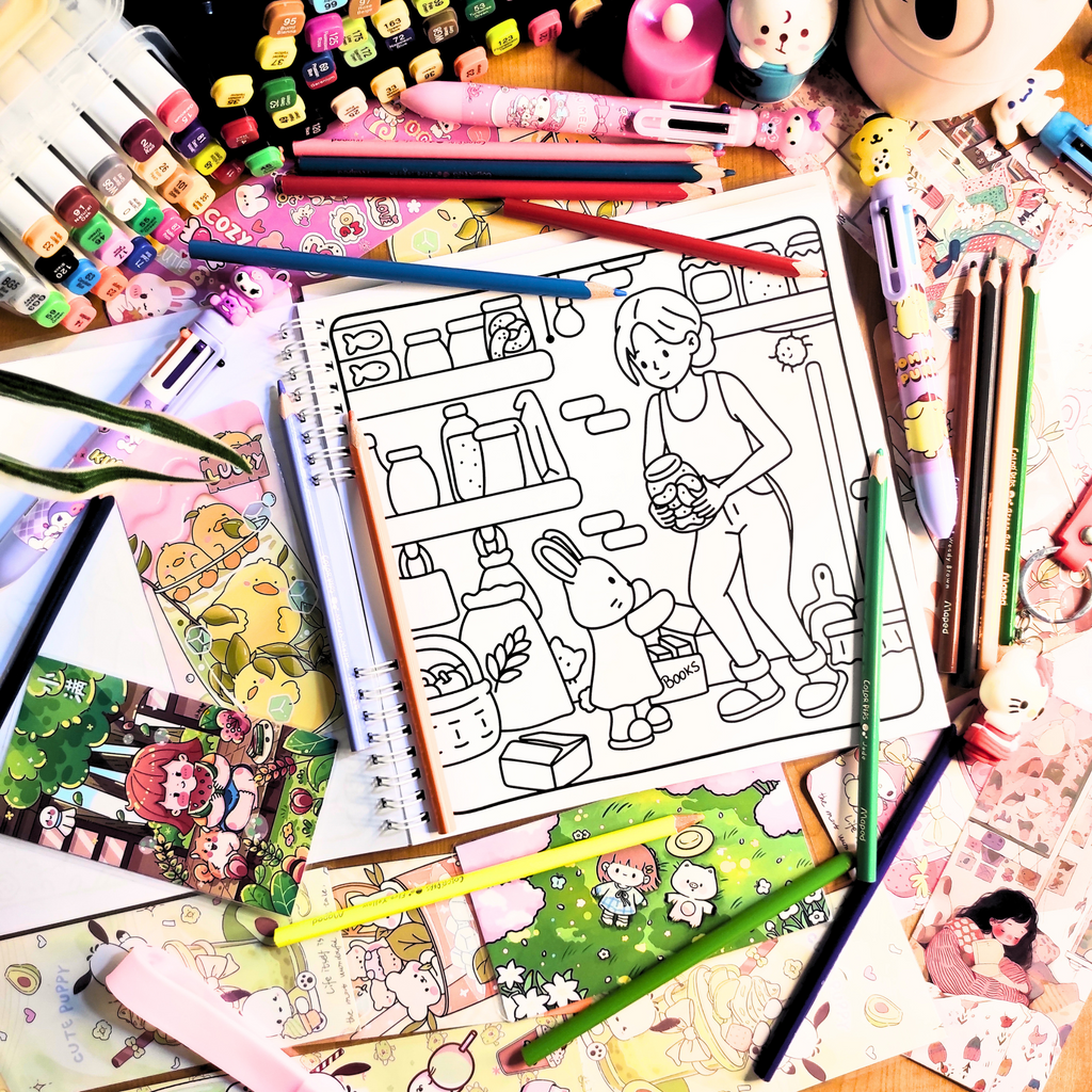 Cozy Girl & Friends cozy coloring book
