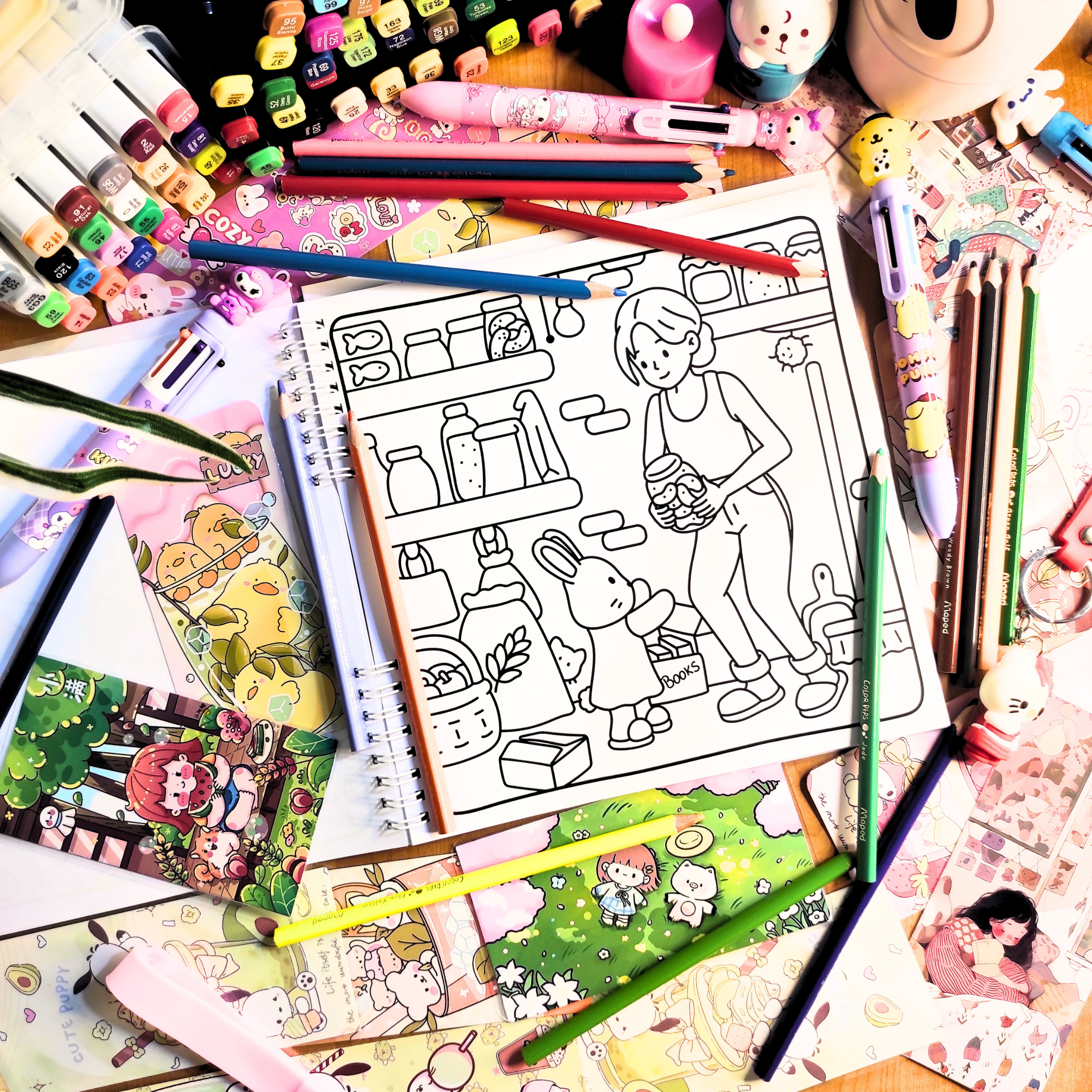 Cozy Girl & Friends cozy coloring book