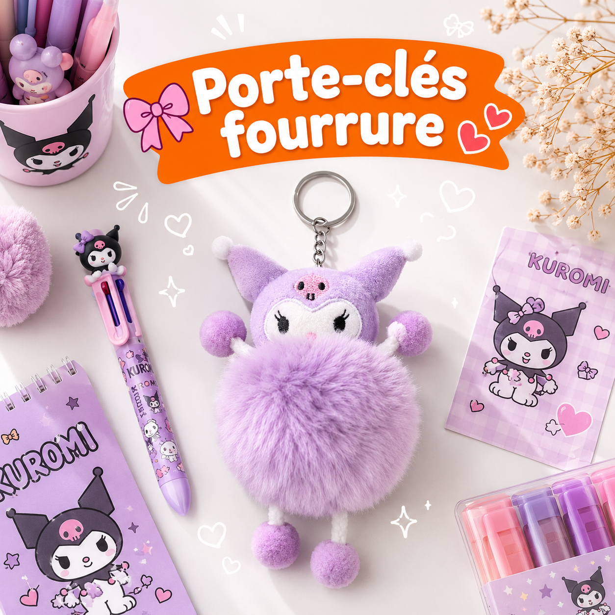 🎀 💕 Porte-clés fourrure: Un nuage de douceur et de tendresse