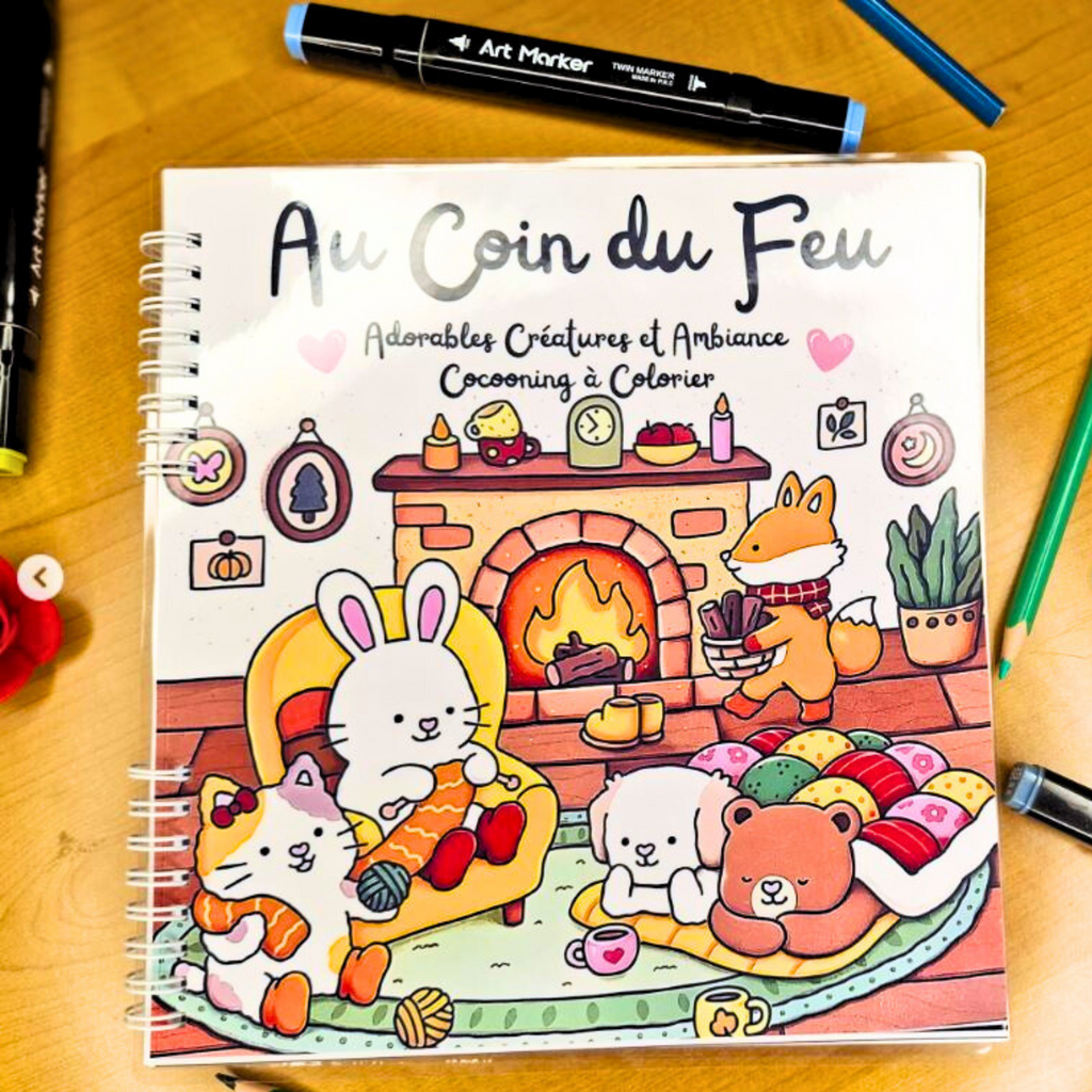 🔥🌸 Au Coin du Feu – Cozy Coloring Book for Adults 🌸🔥