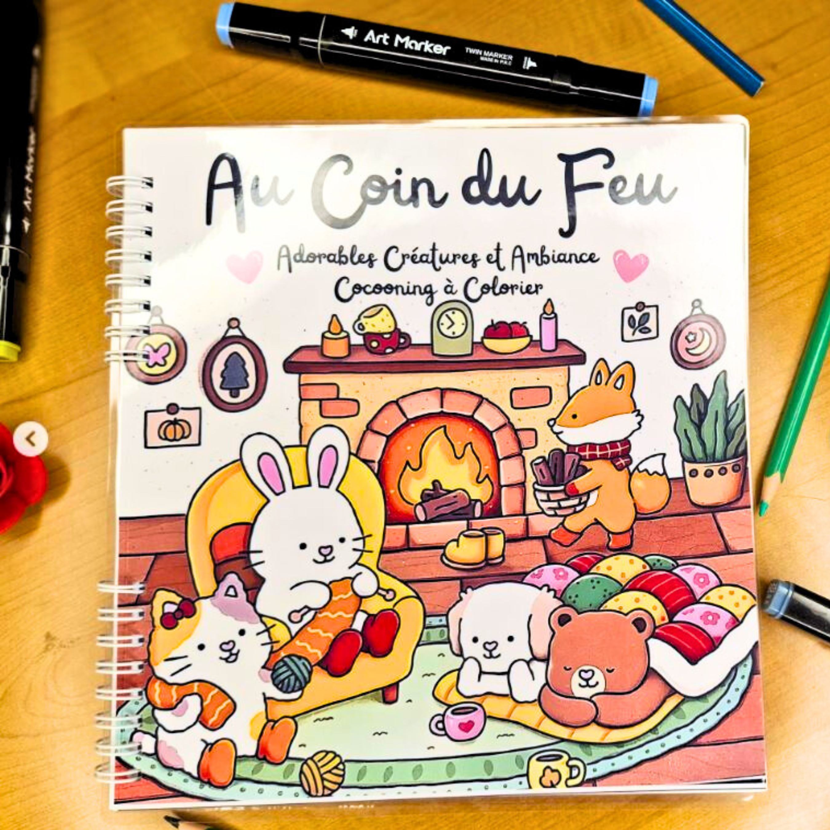 🔥🌸 Au Coin du Feu – Cozy Coloring Book for Adults 🌸🔥