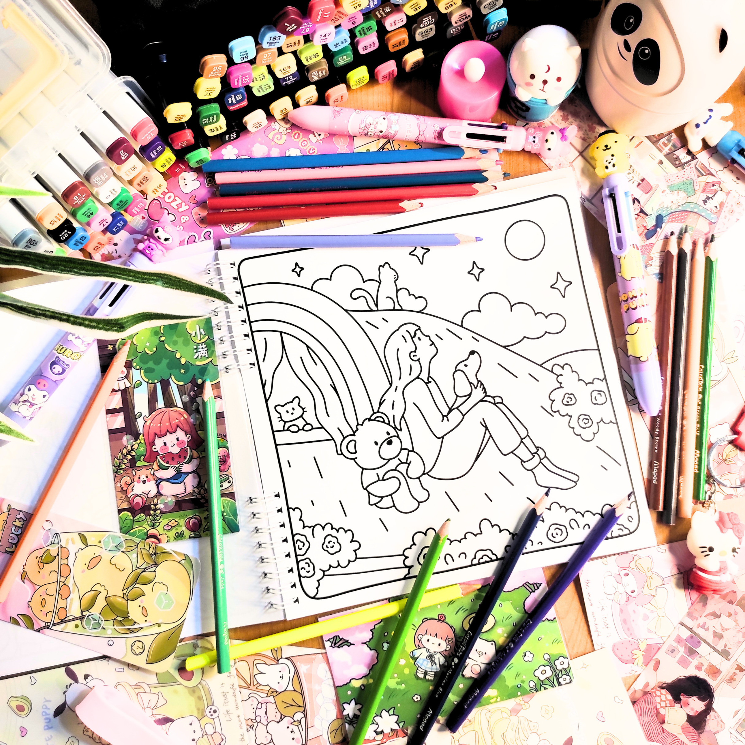 Cozy Girl & Friends cozy coloring book