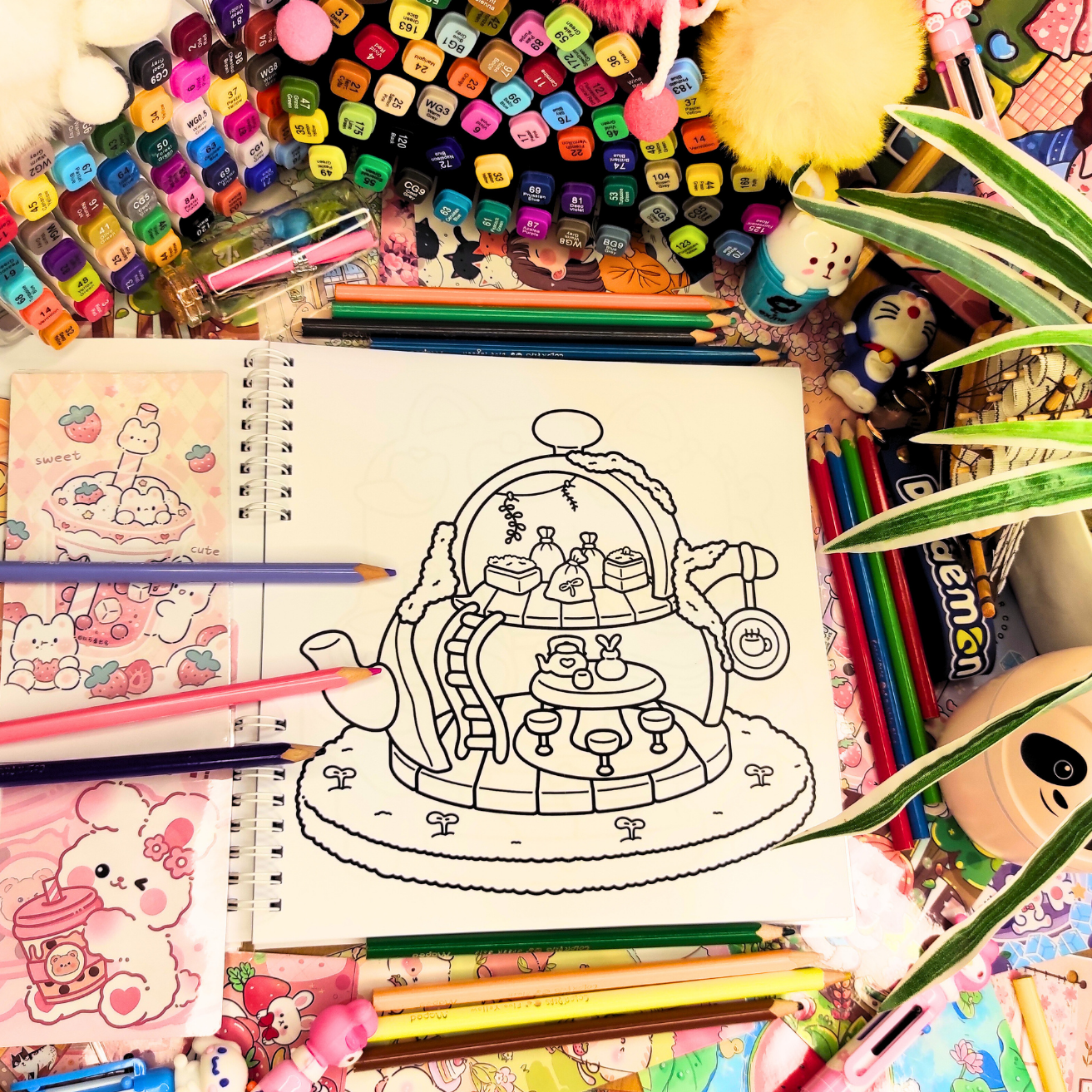 Comfy Spaces Coloring Book