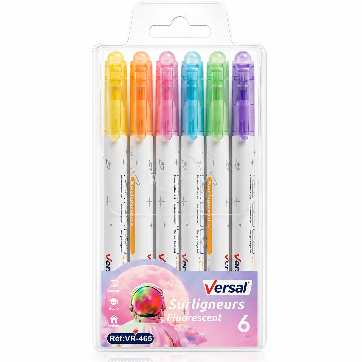 6-Piece Scented Fluorescent Highlighter Marker Set – Colorful Neon Chisel Tip Markers for Studying, Journaling, Office & School