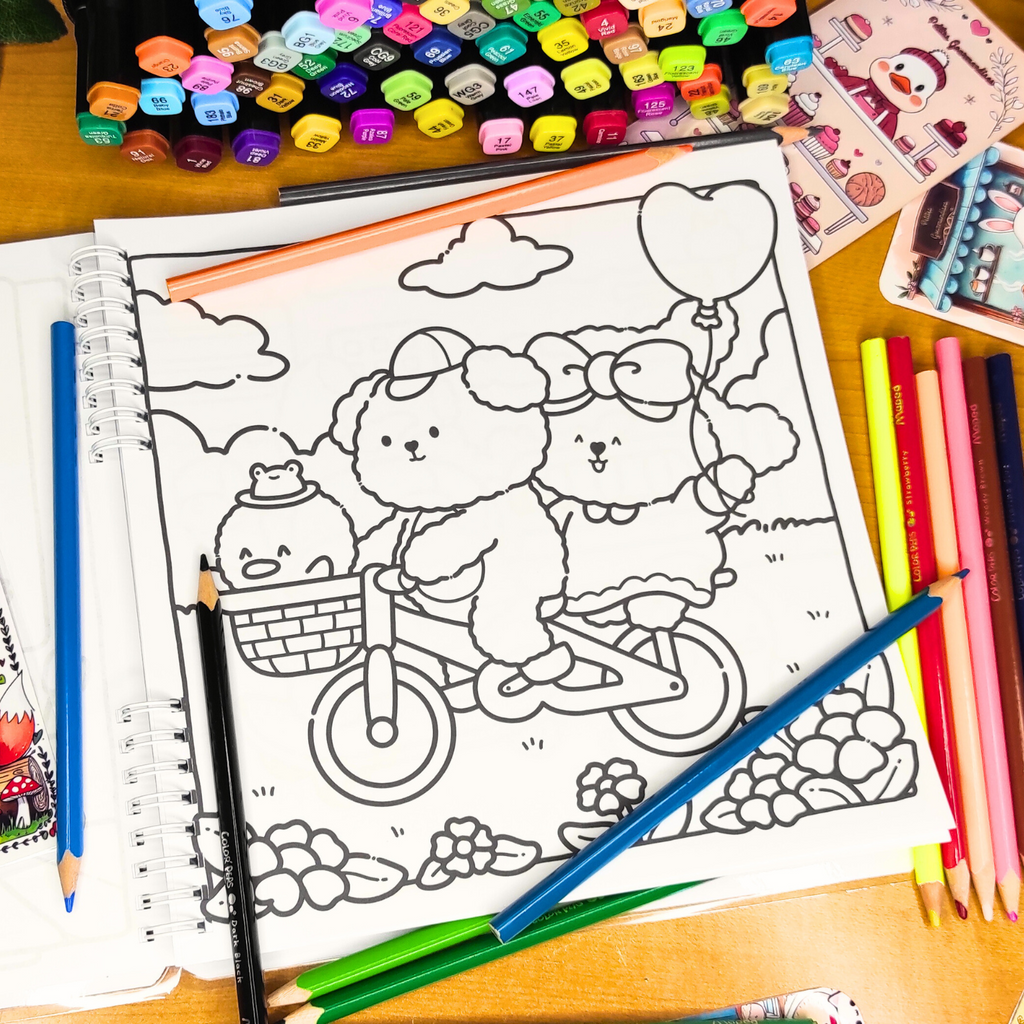 🍪☕ Pause Câline – Cozy Kawaii Coloring Book for Adults 🐾🌸