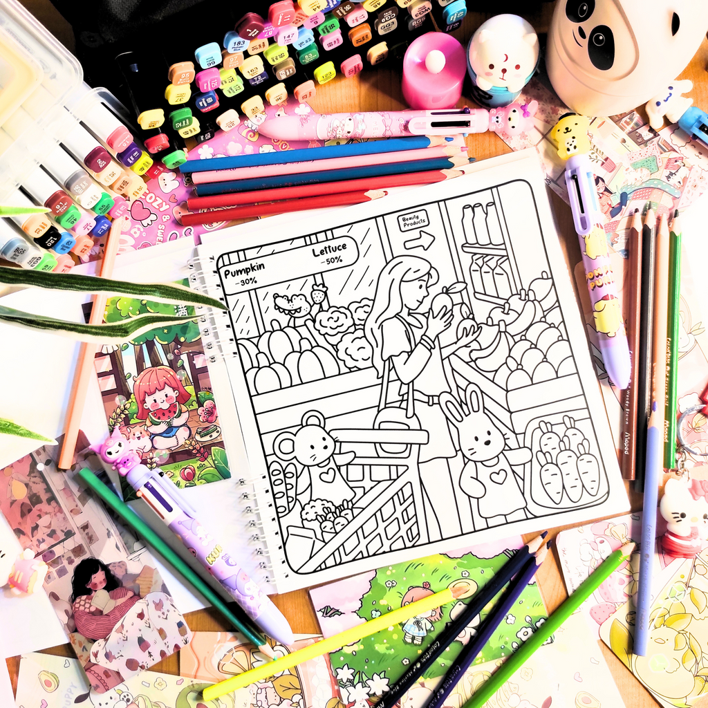 Cozy Girl & Friends cozy coloring book
