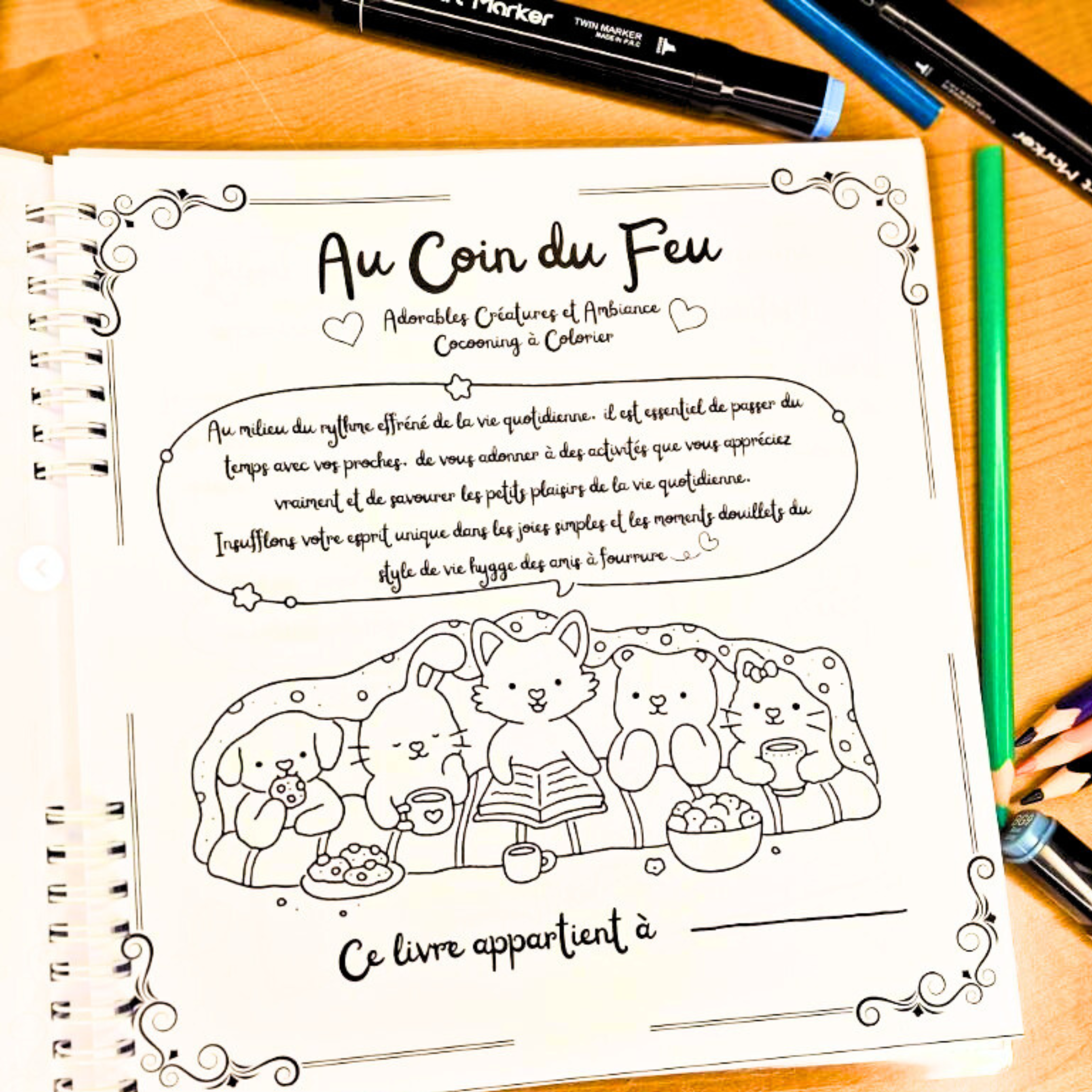 🔥🌸 Au Coin du Feu – Cozy Coloring Book for Adults 🌸🔥