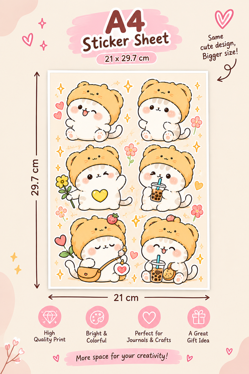 Cute Cozy Kawaii Sticker Sheet