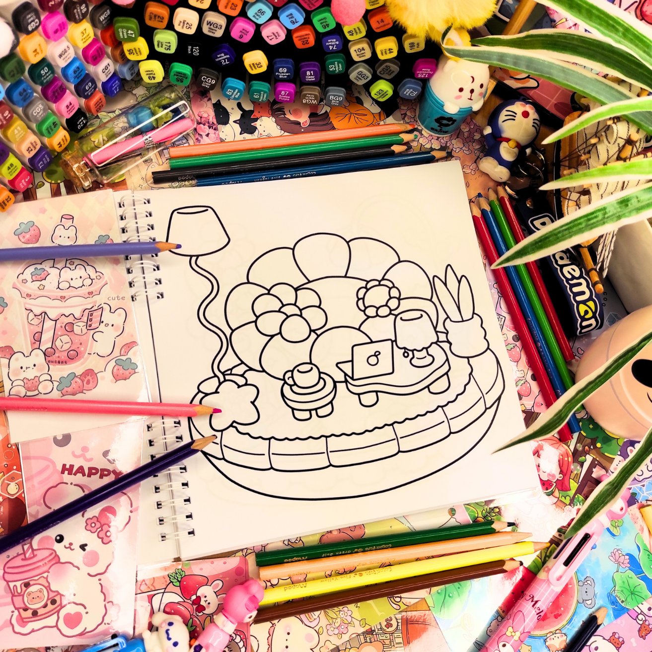 Comfy Spaces Coloring Book