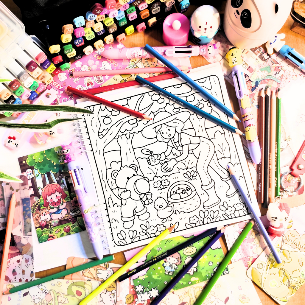 Cozy Girl & Friends cozy coloring book