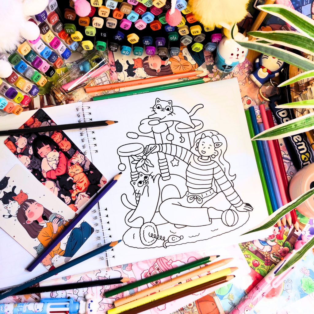 🐱💗 Maman Chat Coloring Book 💗🐱