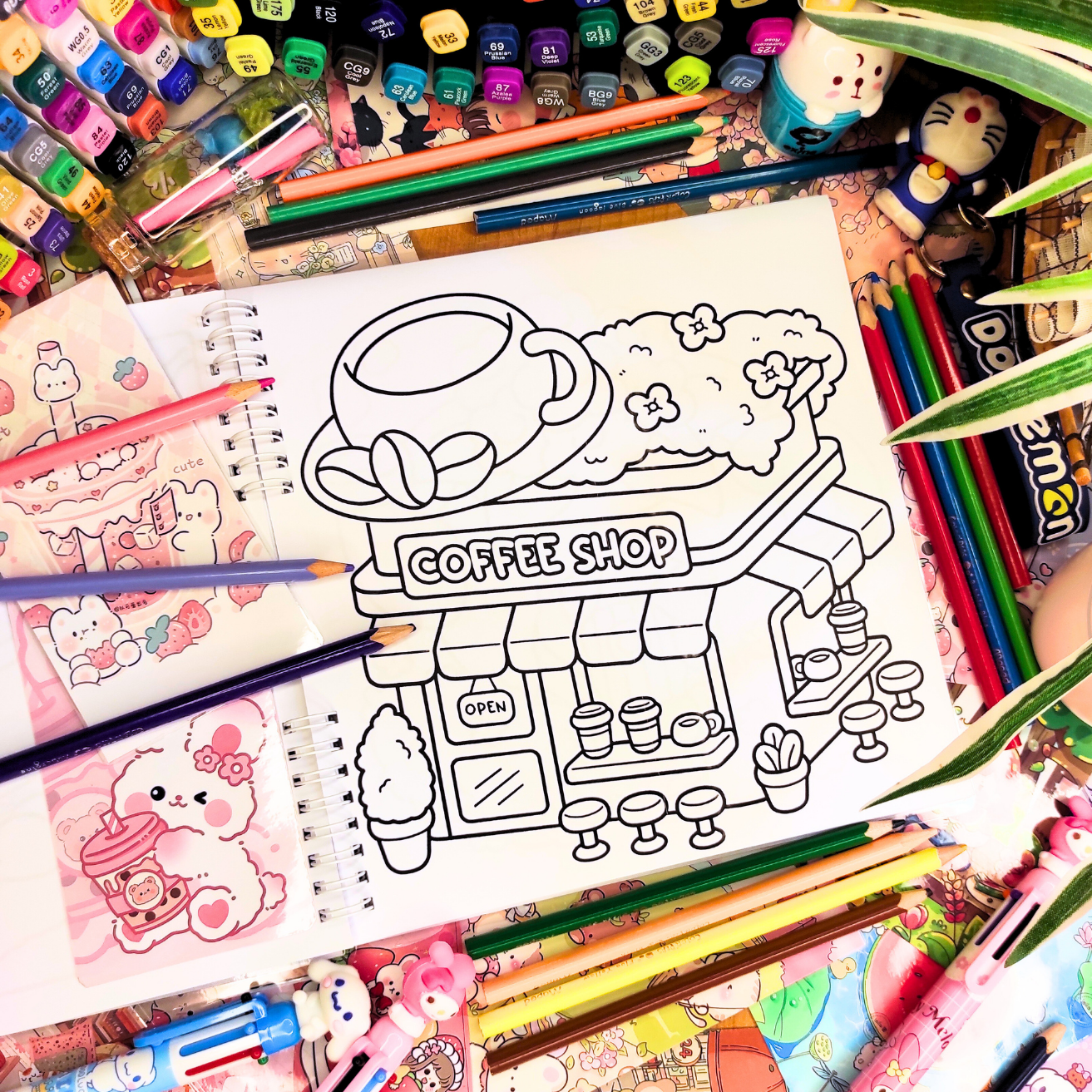 🌸☕ Cozy Place Coloring Book ☕🌸