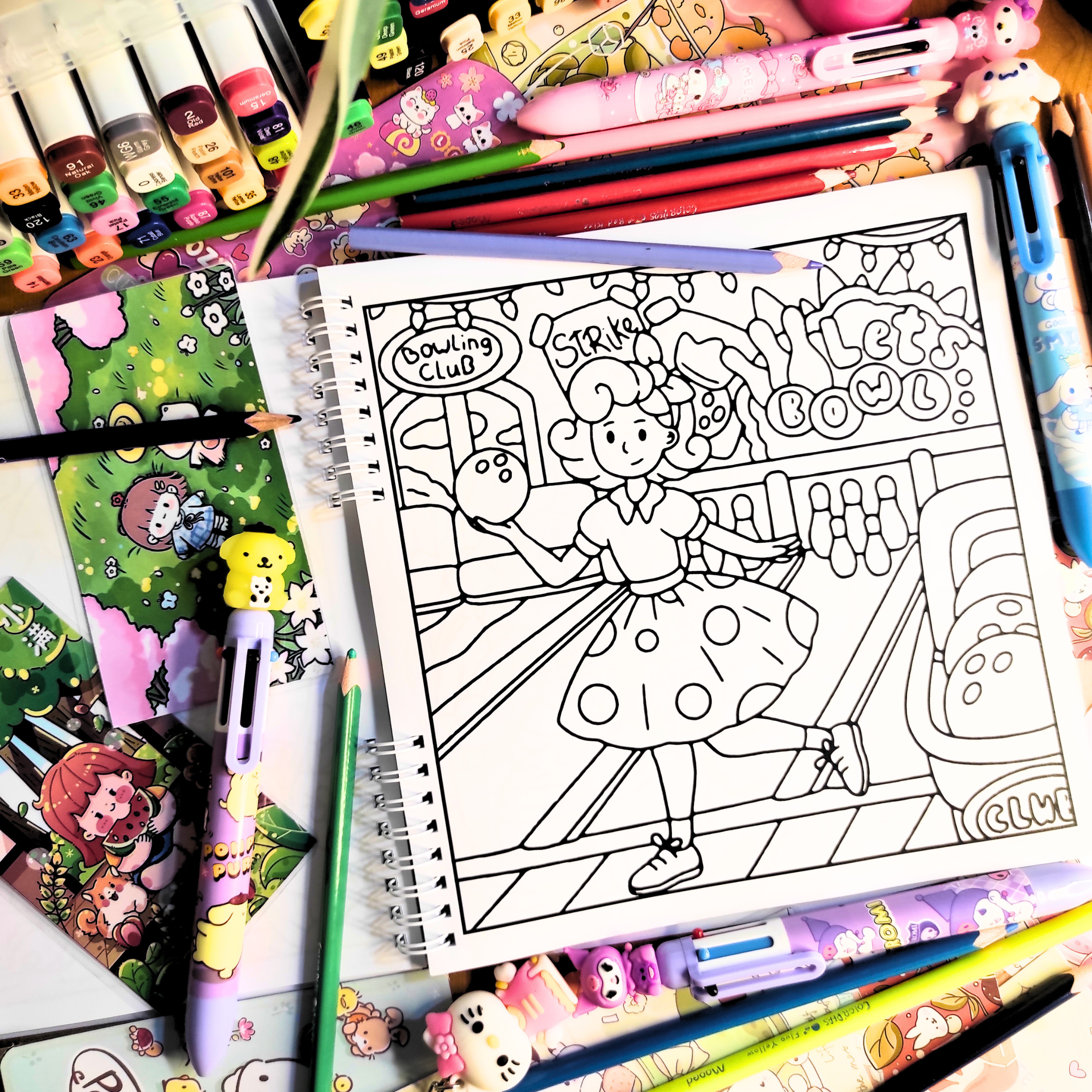 Nostalgic Girl Coloring Book