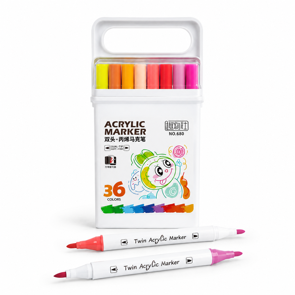 🌈🖊️ Lot de Marqueurs Acryliques – 36 Couleurs
