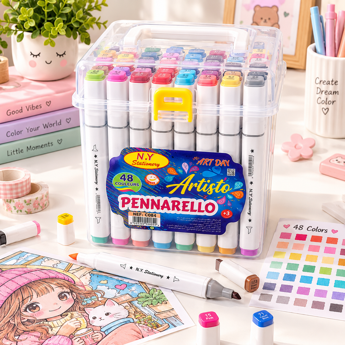 🎨 48 ARTISTO Dual-Tip Alcohol-Based Markers — Ink Link