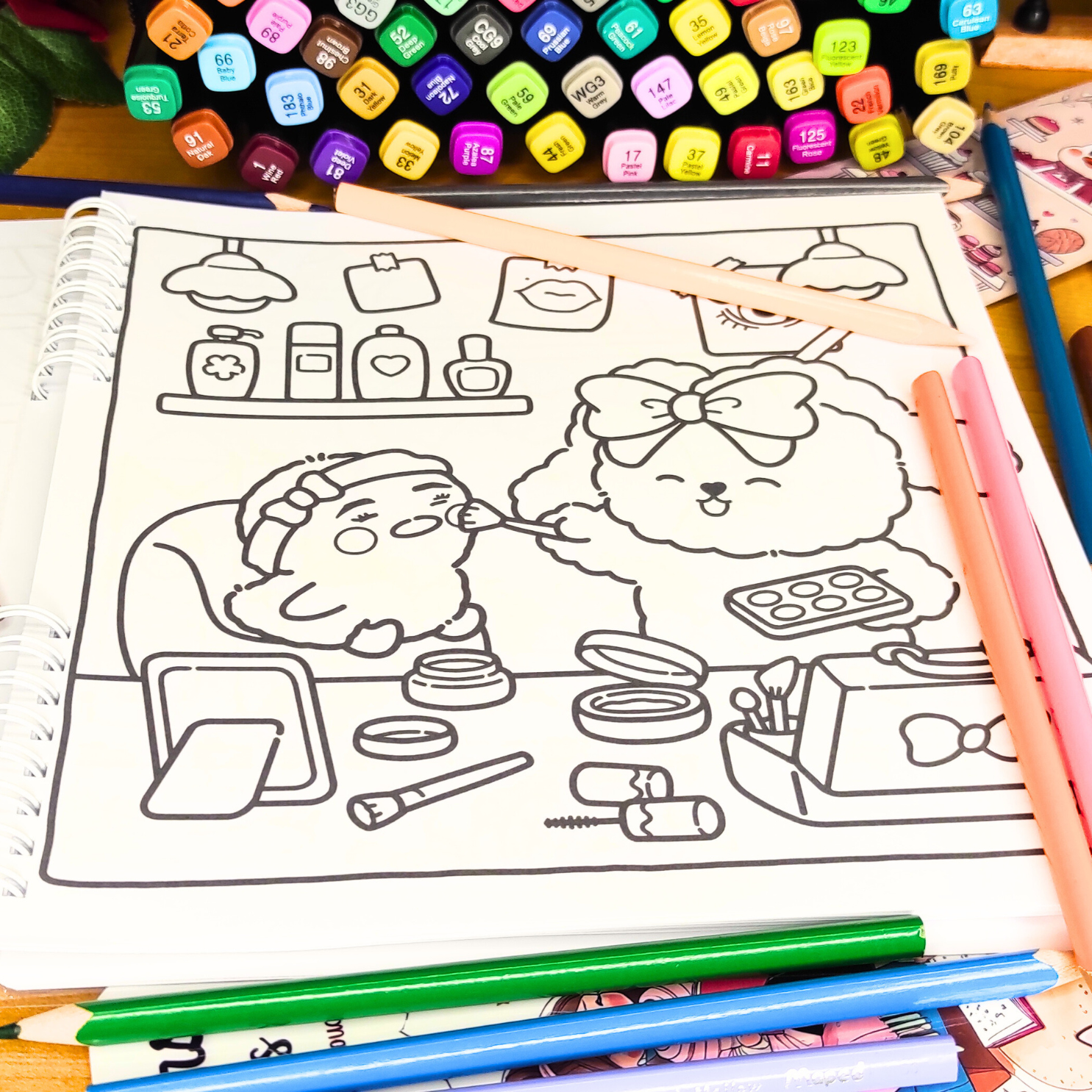 🍪☕ Pause Câline – Cozy Kawaii Coloring Book for Adults 🐾🌸