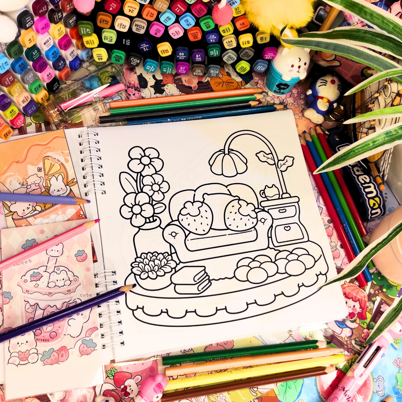 Comfy Spaces Coloring Book
