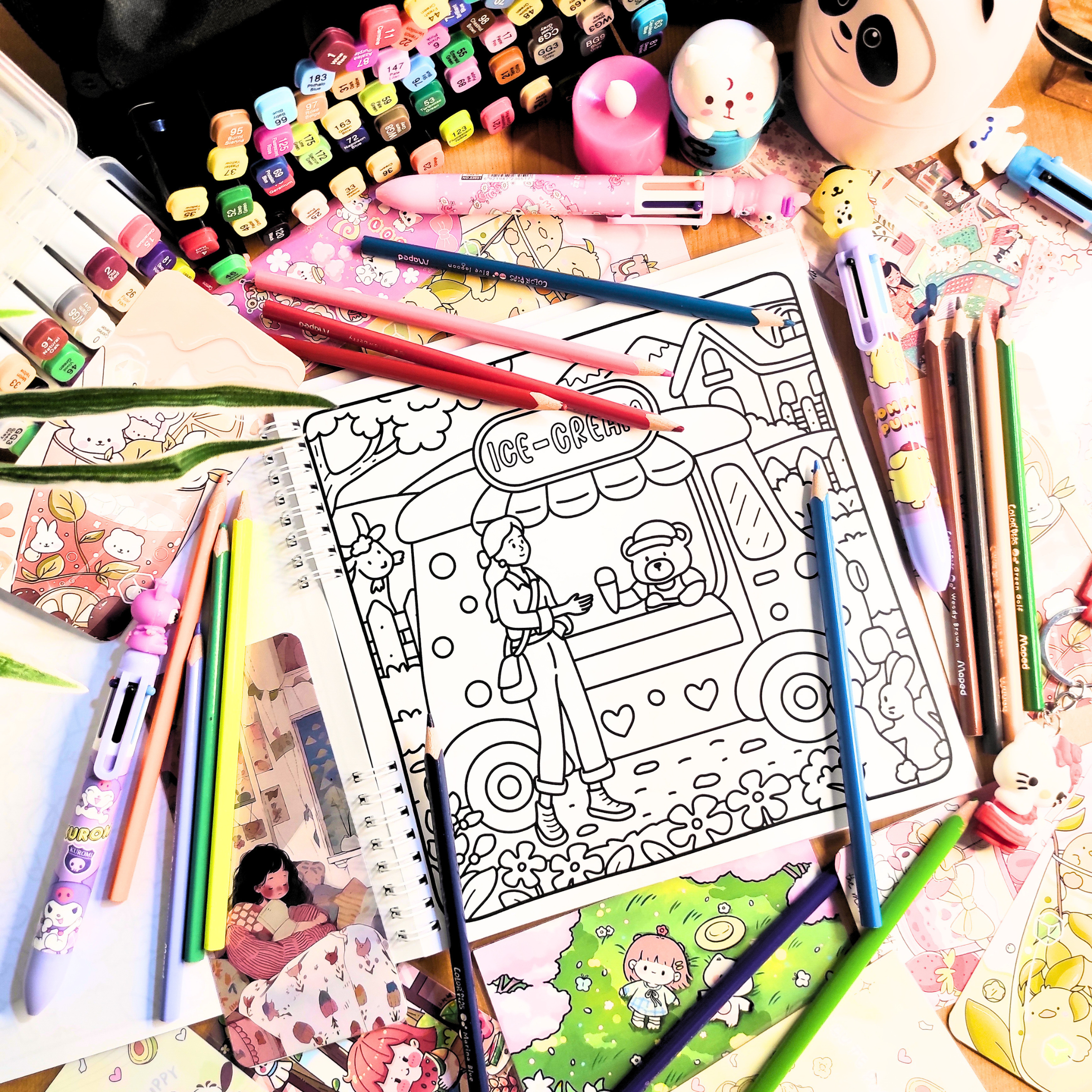 Cozy Girl & Friends cozy coloring book