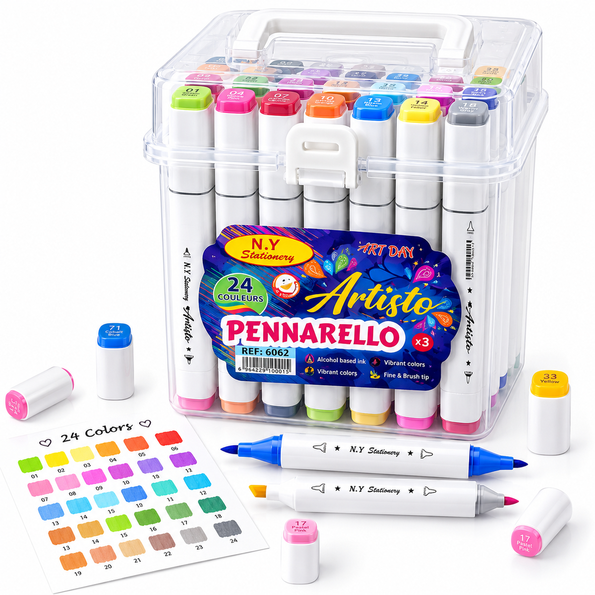 🎨 24 Alcohol-Based Dual-Tip Markers — Ink Link 2