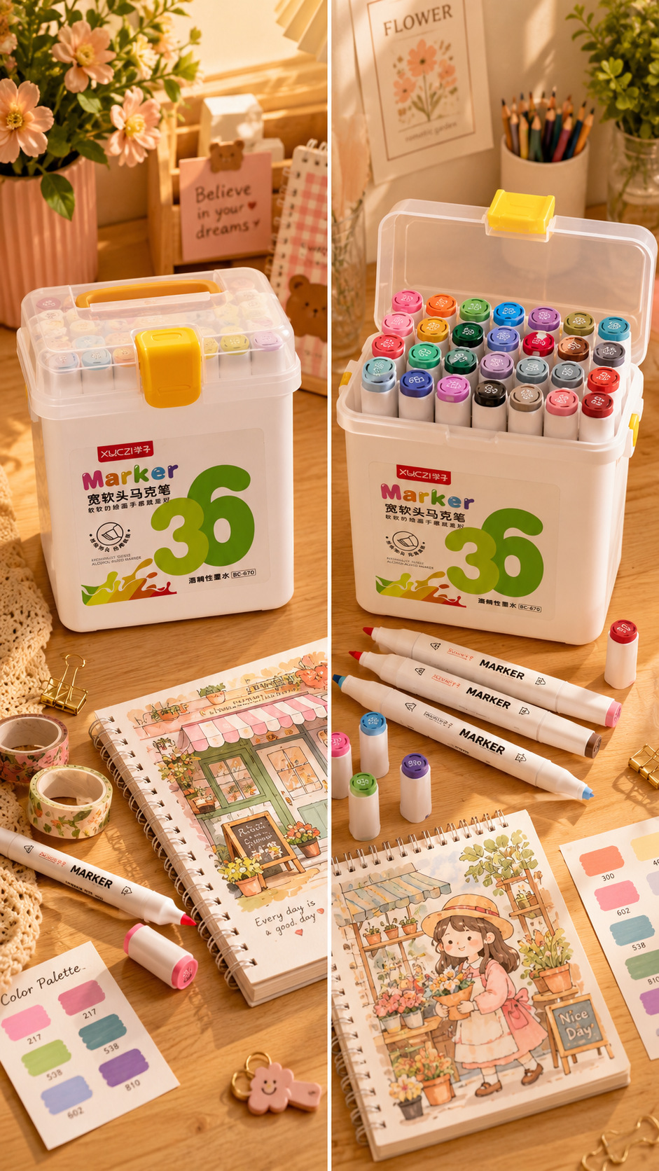 🎨 36 Alcohol-Based Dual-Tip Markers — Ink Link