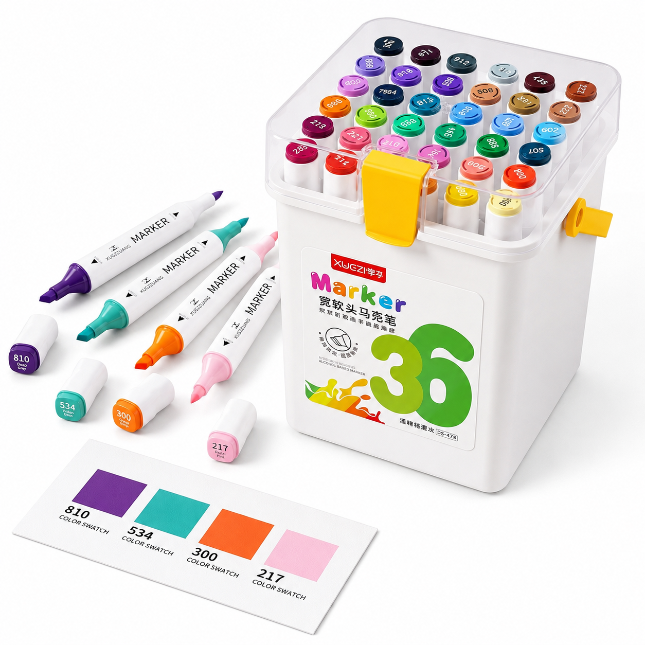 🎨 36 Colors Professional Alcohol-Based Dual Tip Art Markers Set – Double Headed Sketch Pens for Drawing, Illustration, Design & Coloring