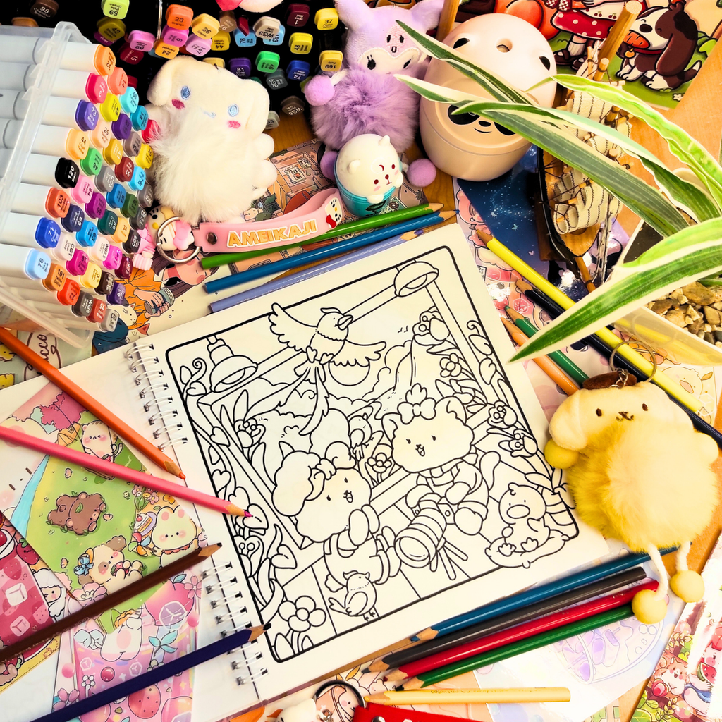 Spring Moments: Fuzzy Buddies Coloring Book