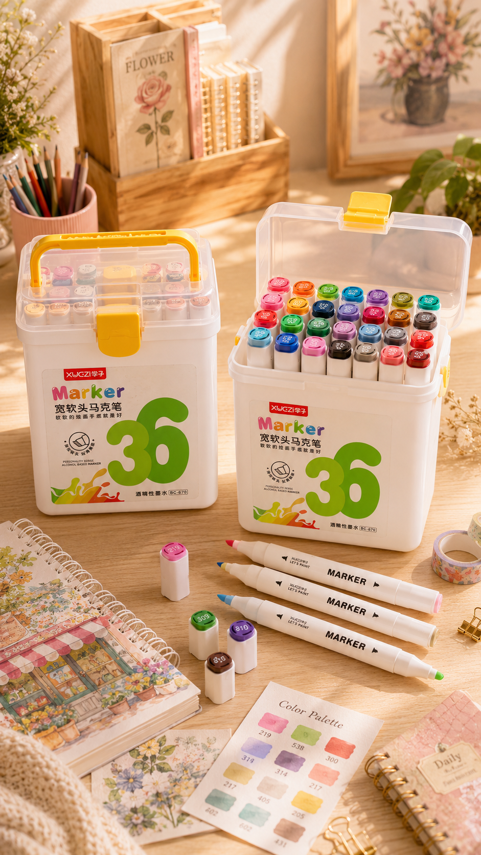 🎨 36 Alcohol-Based Dual-Tip Markers — Ink Link