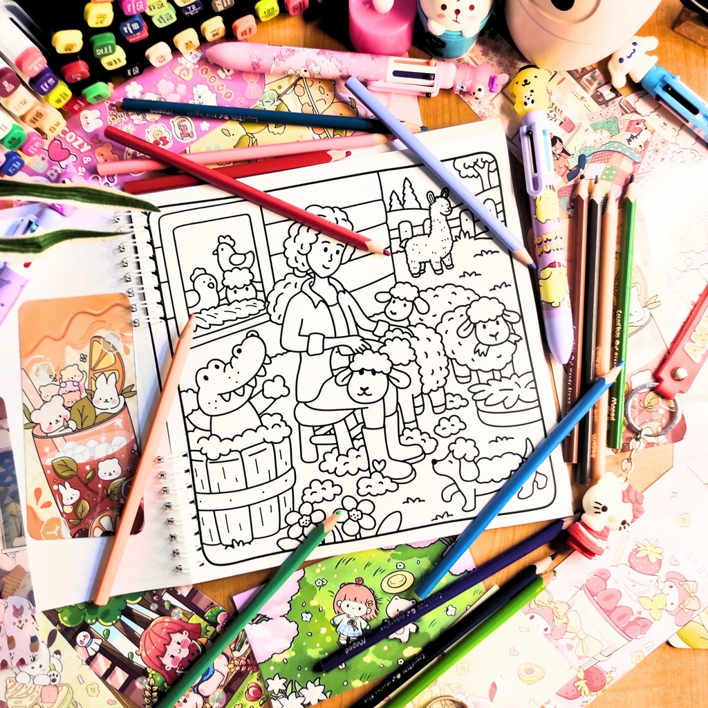 Cozy Girl & Friends cozy coloring book