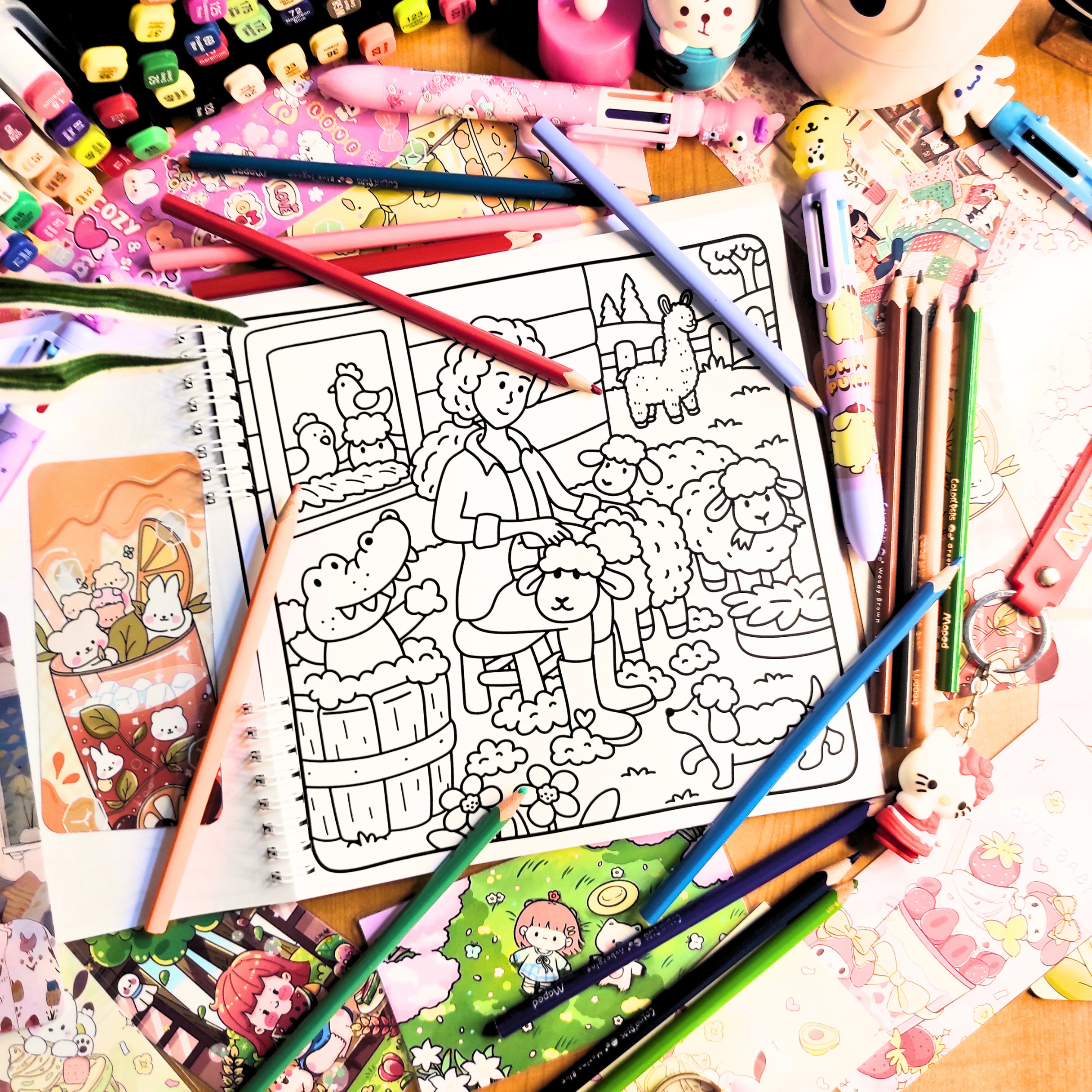 Cozy Girl & Friends cozy coloring book