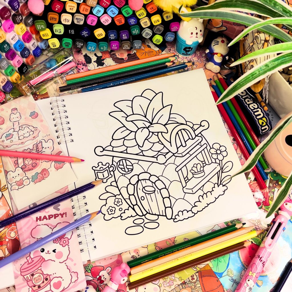 Comfy Spaces Coloring Book