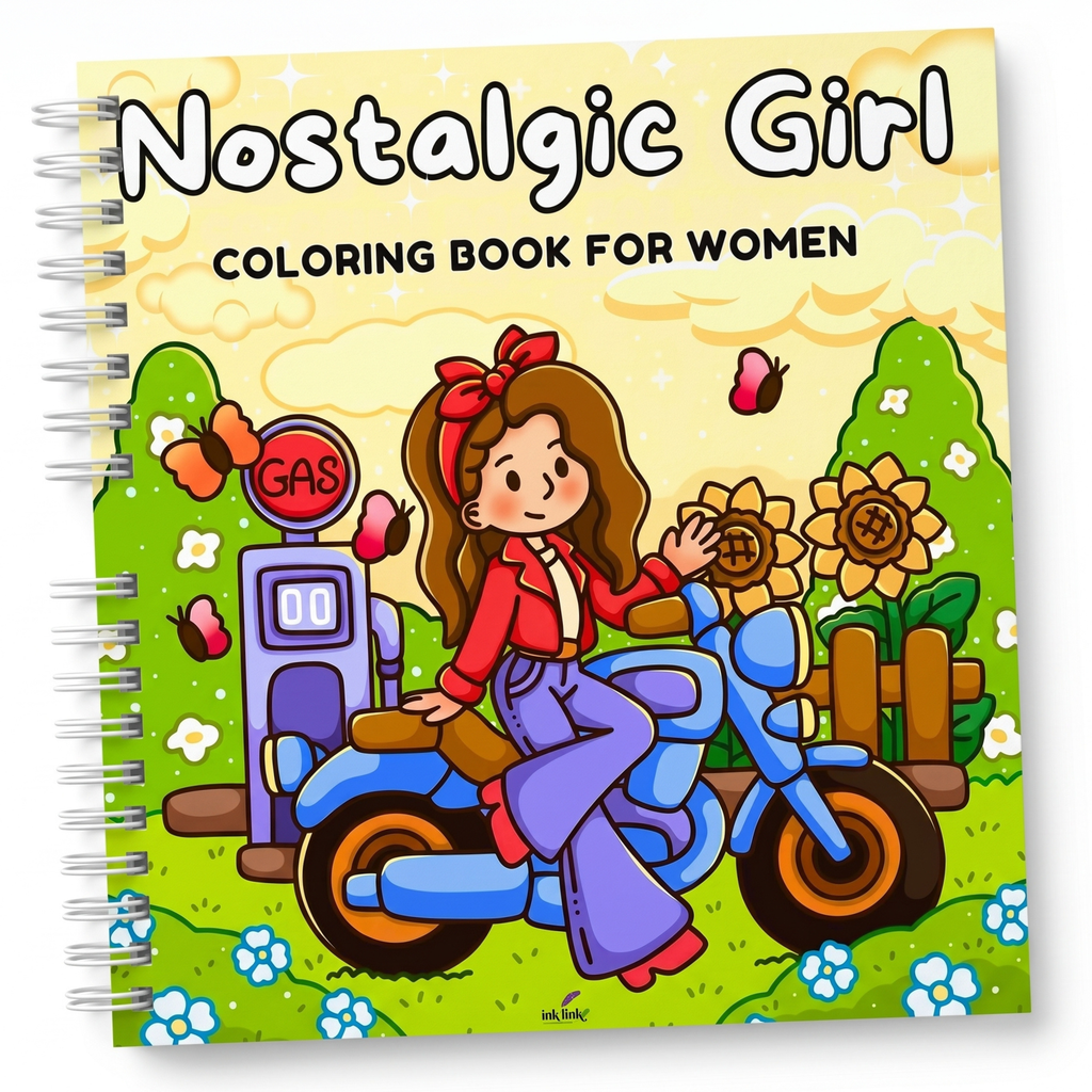 Nostalgic Girl Coloring Book