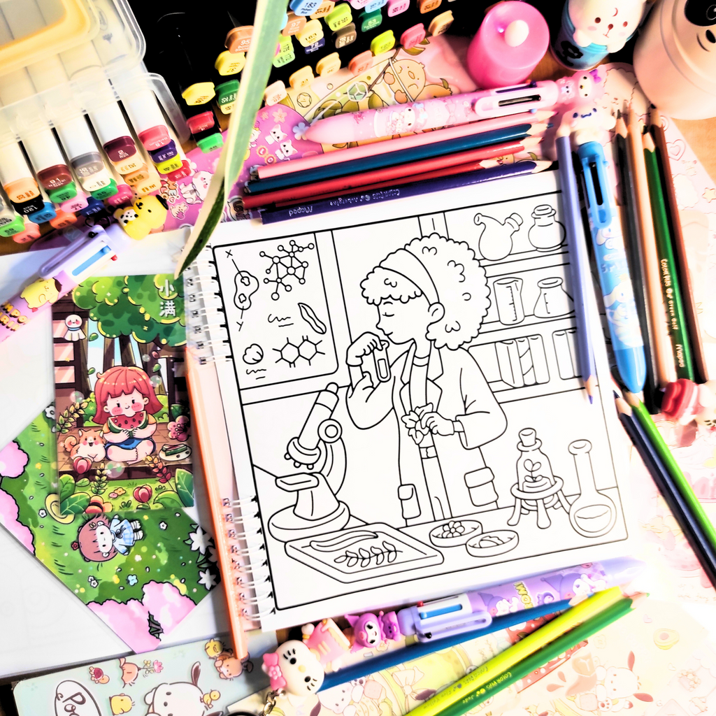 Nostalgic Girl Coloring Book