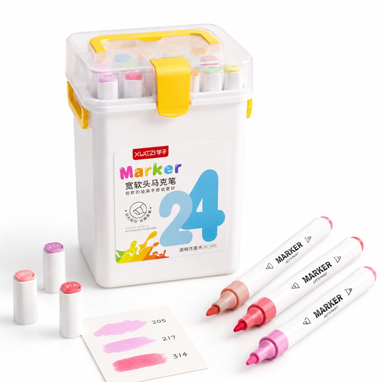 🎨 24 Colors Professional Alcohol-Based Dual Tip Art Markers Set – Double Headed Sketch Pens for Drawing, Illustration, Design & Coloring
